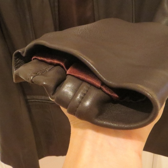 Vintage Andrew Marc Brown Leather Womens Jacket - Picture 8 of 8